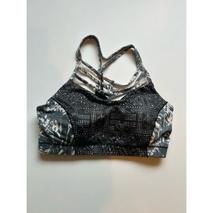 Prana Sports Bra size M Black Luna pattern Tribal